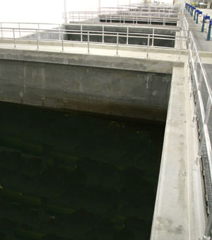 Image of water treatment plant filter tanks